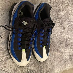 Nike Air Max 95 blue, black, grey and white.